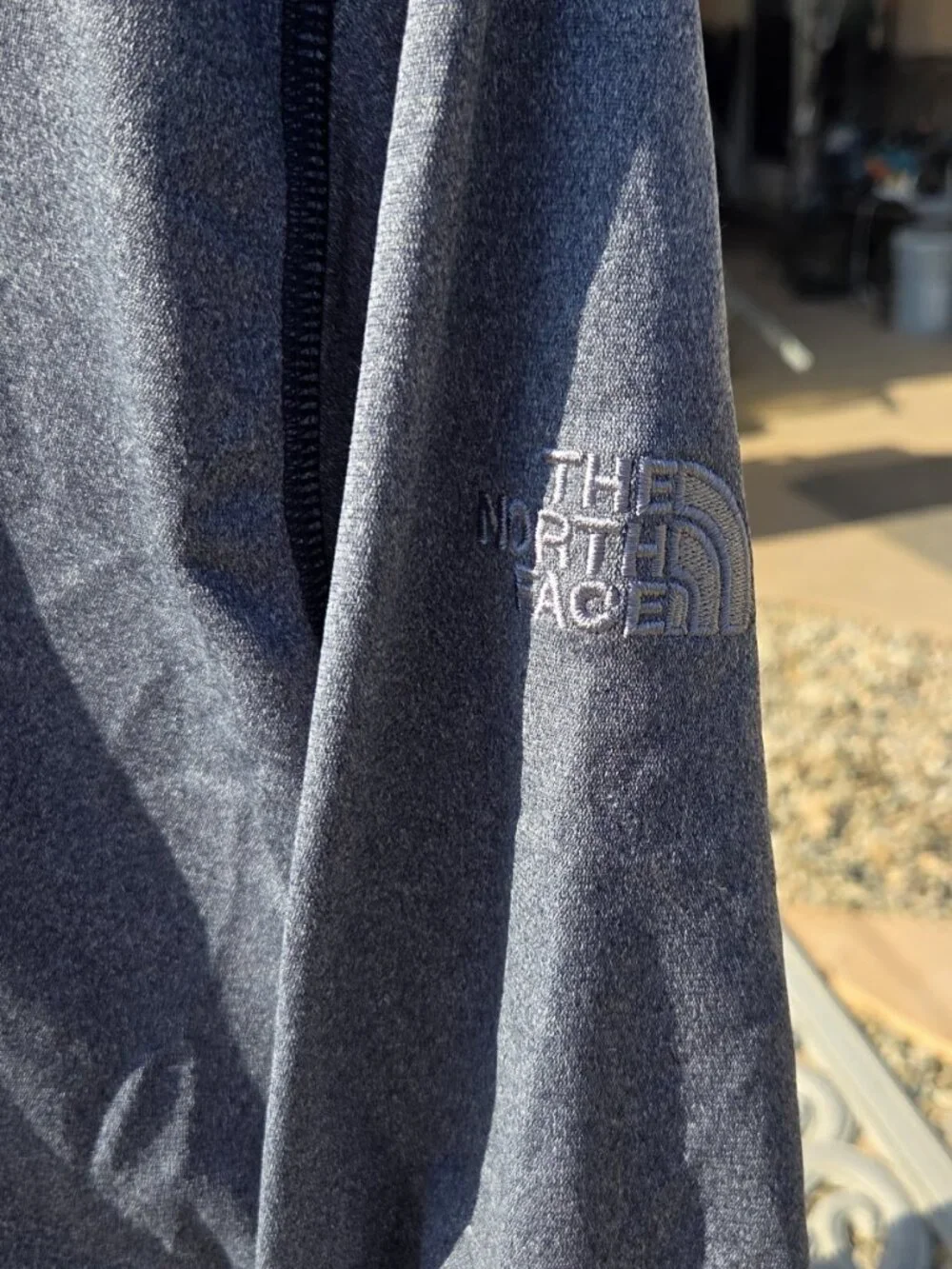 North Face Sweater Mens Med Gray Tech 1/4 Zip Pullover Athletic